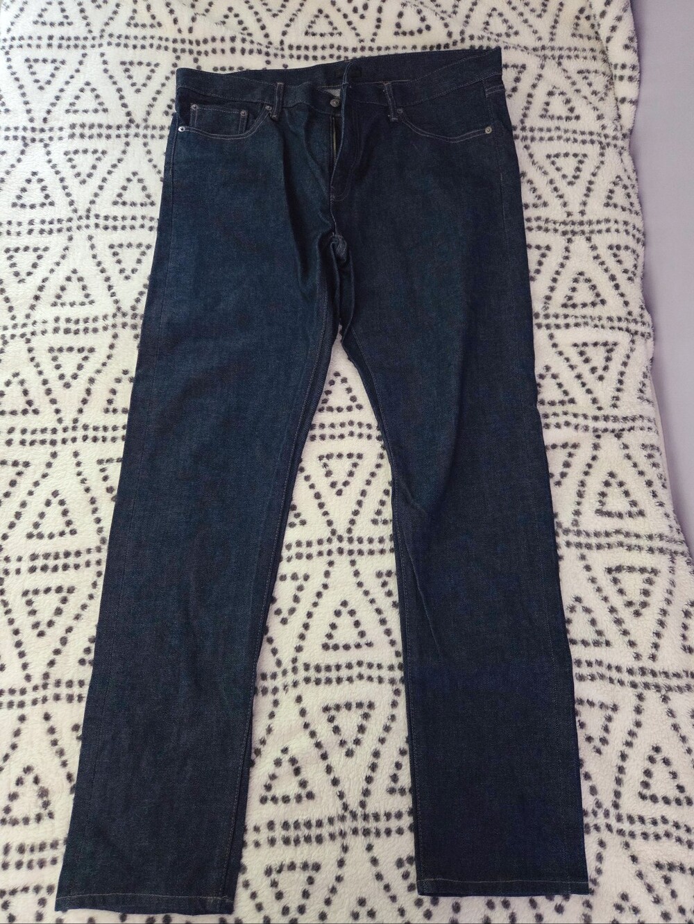 UNIQLO Men's Dark Blue Stretch Jeans - Waist 38